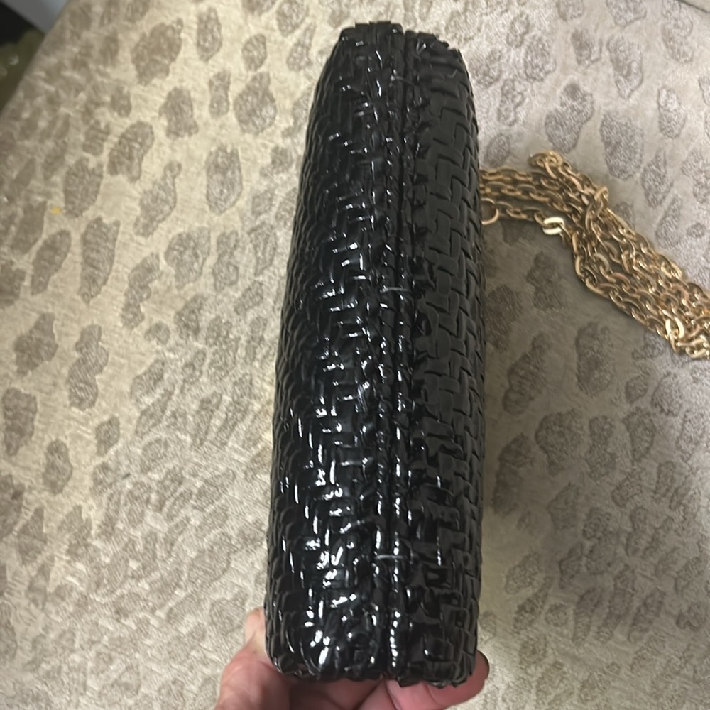 BALLY VINTAGE RARE Black Wicker and Lambskin Leather Clutch/Shoulder Bag - Picture 13 of 15